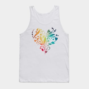 Rainbow heart flower Tank Top